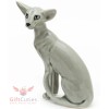 handmade Porcelain Figurine of Oriental Shorthair Cat Kitty Kitten