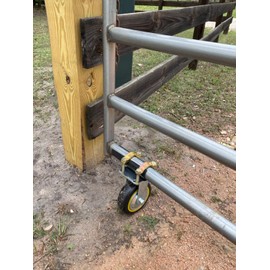 Gate Wheels for Metal Tube Gate - 6" Farm Gate Wheel for Metal Swing Gate Fence Support - 1 Pack