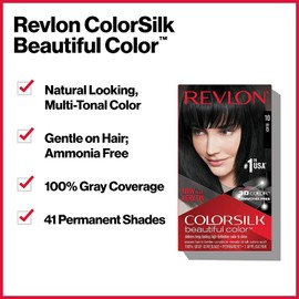 Revlon Permanent Hair Color, Permanent Hair Dye, Colorsilk with 100% Gray Coverage, Ammonia-Free, Keratin and Amino Acids, 41 Medium Brown, 4.4 Oz (Pack of 3)