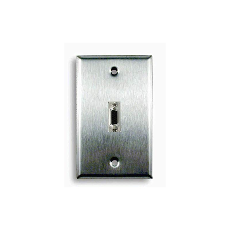Single Gang VGA Stainless Steel Wall Plate