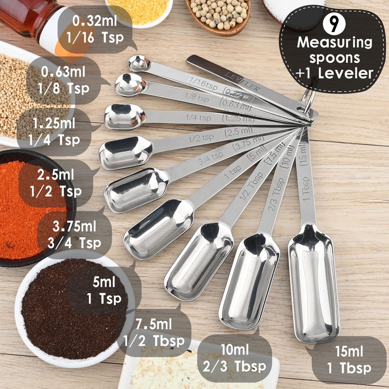 IFFMYJB Measuring Cups and Spoons Set of 19, 7 Stainless
