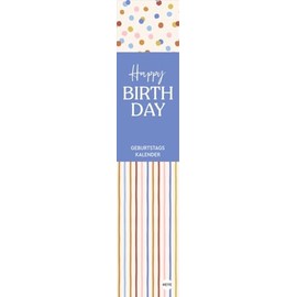 Design Geburtstagskalender Langplaner mini: Ein Ort für alle Ehrentage Ihrer Liebsten: Ewiger Kalender mit formschönen Illustrationen und modernen Mustern im Format 7 x 33 cm (Bürokalender Heye)