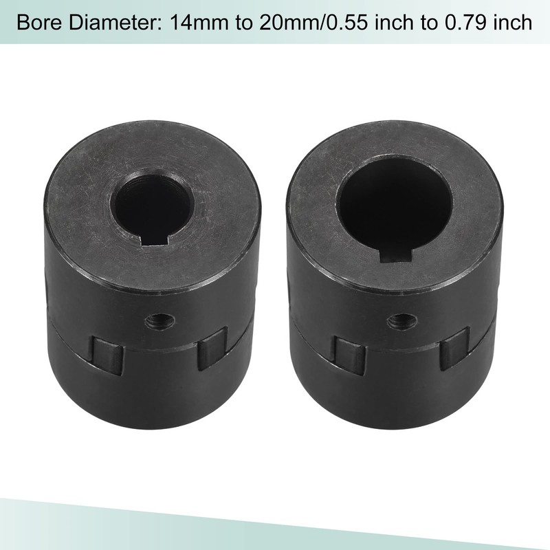 sourcing map Flexible Coupling Shaft 14 mm to 20 mm