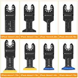 136 PCS Oscillating Tool Blade, Multi Tool Blades Kits with Sandpaper, Arc Edge & Titanium, Oscillating Saw Blades for Wood Metal, Universal Multitool Blades Fit Milwaukee, Ryobi