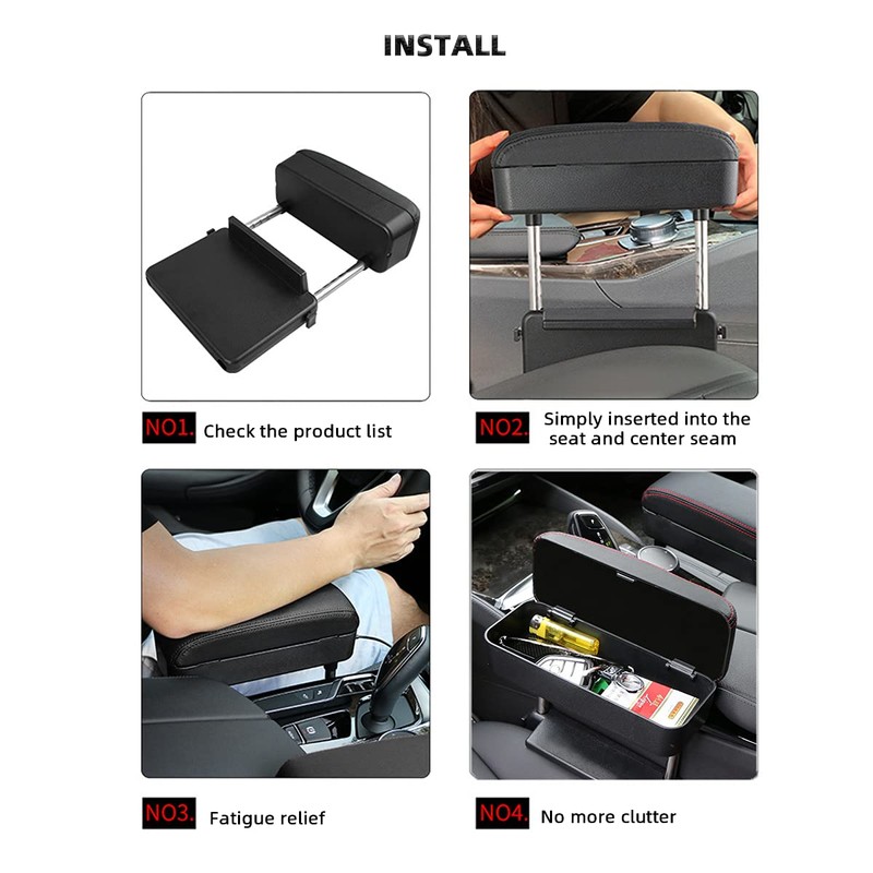 AOWIS Car Console Armrest Box Arm Rest Height Adjustable Comfort