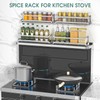 LUCYCAZ 4 Pack Wall Mounted Spice Rack with 16 Hooks,