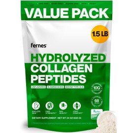 Péptidos de colágeno para mujeres y hombres (1.5 libras) tipo I y III sin sabor e inodoro, proteína de peptan hidrolizada de fácil mezcla, soporte para el cabello y las uñas, sin gluten, sin OMG, Keto y paleo alimentado con pasto kosher