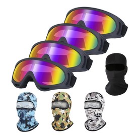 LJDJ Motorcycle Goggles,4 pack Riding Hiking Outdoor Sports Tactical Dust-Proof Goggles with Balaclava Mask UV Protection Summer Cooling Neck Gaiter for Men Women