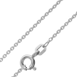 trendor Anchor Chain 925 Sterling Silver Rhodium-Plated 1.5 mm Magical Silver Jewellery for Women Necklace Sterling Silver Gift Idea 64031, Sterling Silver, No Gemstone