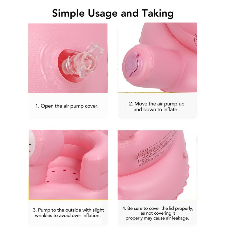 Inflatable Baby Chair Built in Air Pump Soft Cartoon Rabbit