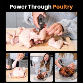 Demzit Heavy Duty Poultry Shears - A Must Have chicken processing equipment, Kitchen Scissors for Meat, Chicken, Turkey, and Vegetables - Non-Slip Handle, Safety Lock, Dishwasher Safe