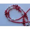 Handmade RED CORAL BEADS EYEGLASSES HOLDER READERS CHAIN NECKLACE LOBSTER