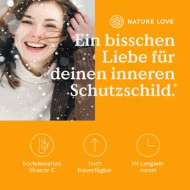 NATURE LOVE® Buffered Vitamin C - high dose with 1000mg of vitamin C per daily dose - 365 capsules - pH-neutral & gentle on the stomach - vegan