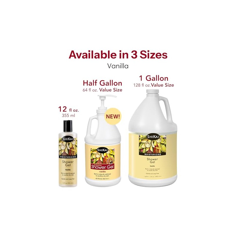 Pack of 3 x Shikai Products Shower Gel - Vanilla