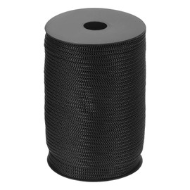 sourcing map 4mm Polypropylene Rope Braided Ropes, 100m Nylon Rope Hollow Utility Cord for Clothesline, Camping, Hiking, Outdoor, Black