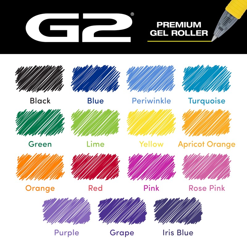 PILOT, G2 Premium Gel Roller Pens, G2 Rainbow Colors Pack,
