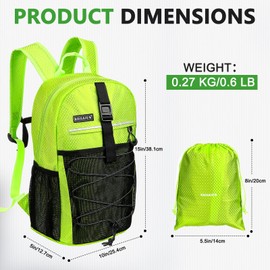 Kailaien 15L Hiking Backpack,Small Packable Backpack，Water Resistant Lightweight Hiking Daypack for Outdoor Hiking, Cycling, Camping(Fluorescent Green)
