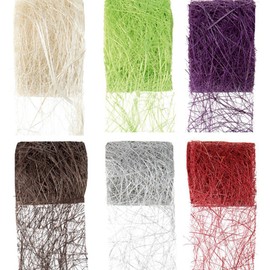 Tischl Abaca Brown 7 cm x 5 m Decorative Fabric Table Runner Decoration Ribbon STX. 2847