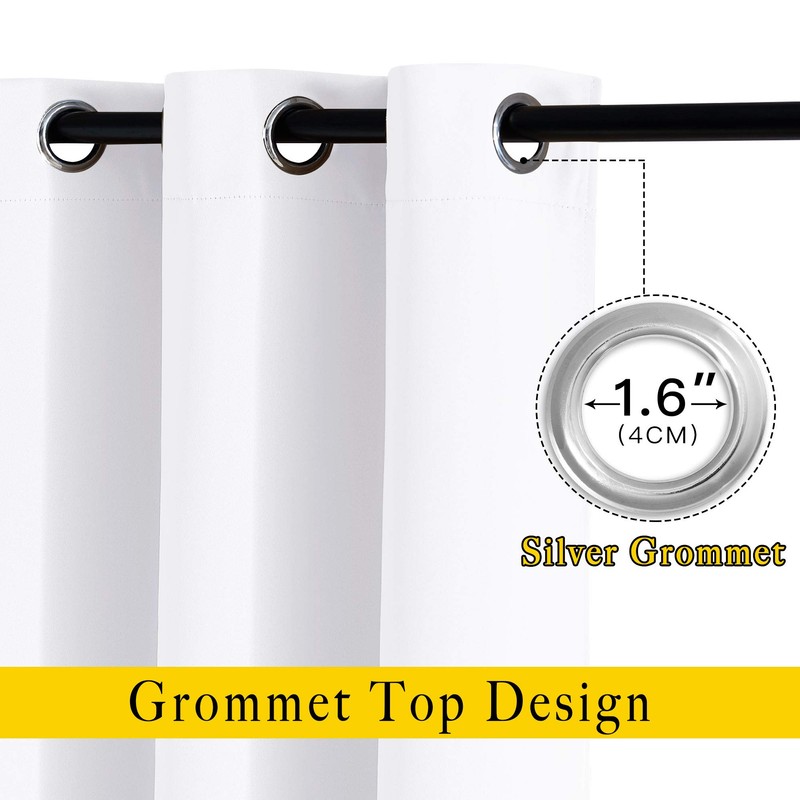 NICETOWN White Short Window Curtains for Windows 50 inch Long