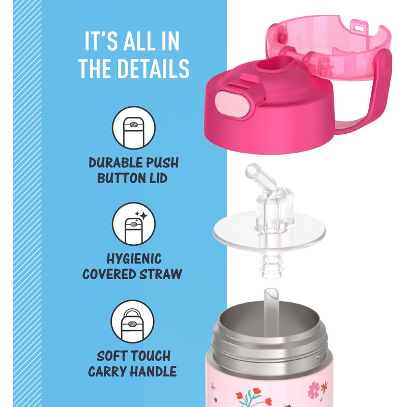THERMOS FUNTAINER - Botella infantil de acero inoxidable de 12
