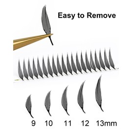 EMEDA Spire Premade Fan Eyelash Extensions 240 Clusters, 9-13mm C Curl Soft Manga Effect Lashes, Professional Premade Grafting Clusters for Volume Lash Extensions (Spire Lash)