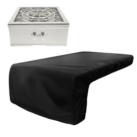 Cover for Coyote Built-in Power Burner,Heavy Duty 600D Waterproof Outdoor Grill Burner Cover with Plush Lining,24.5''L x 24''W x 14.5''H,Black