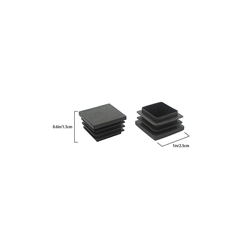 1 Inch (25 mm) Square Plastic Plugs Tubing End Caps