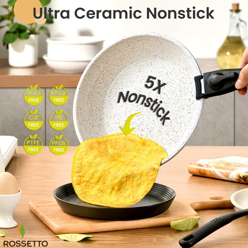 23 Pcs Nonstick Pots and Pans Set with 4 Detachable