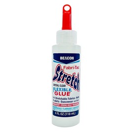 BEACON Fabri-Tac STRETCH Glue - Premium Quality, Stretchable and Flexible with Quick Drying Time, Perfect for Knits, Dancewear and More, 4-Ounce
