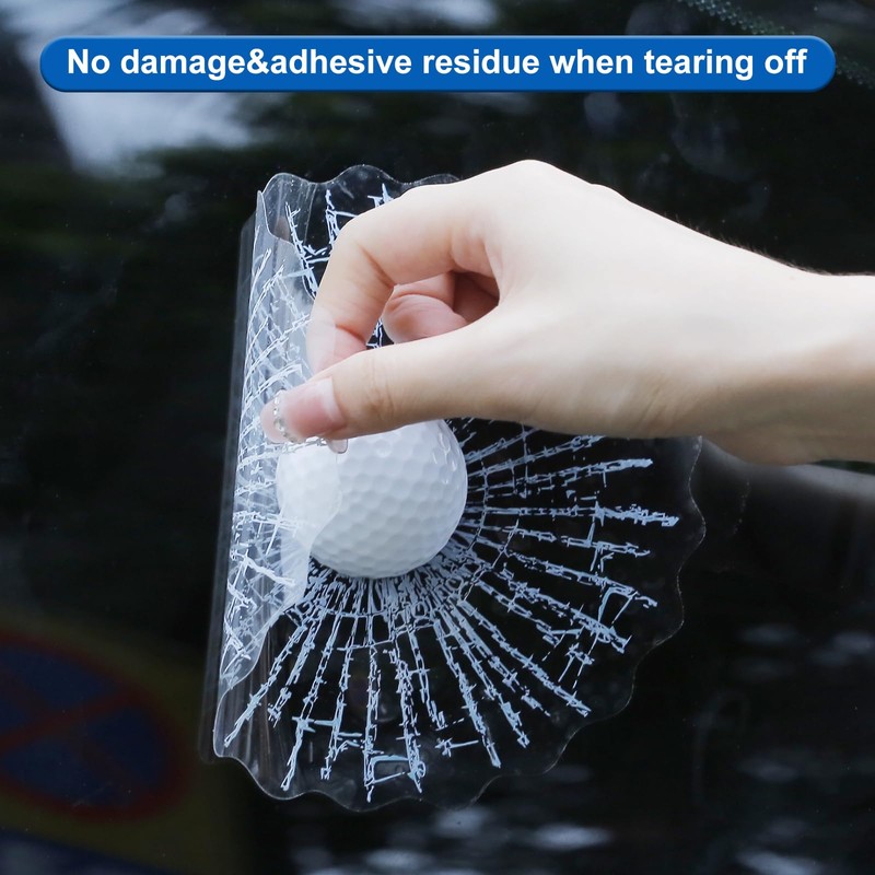 COGEEK 3D Prank Tricky Broken Glass Sticker Car Window Ball