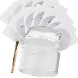 Grasseed Reusable Vertuo Capsule Kit for VertuoLine Capsules with 100Pcs Aluminum Foil Seals Lid, Holder and Brush, Fits for Refill Vertuo Pods Reusable Vertuoline Pod, Frosted Transparent