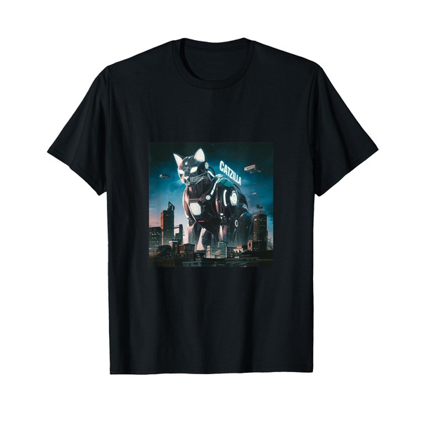 Catzilla Cyber Cat – Futuristic Robot Feline Catzilla T-Shirt for