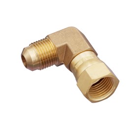 90 Degree Elbow Connector Coupling Adapter for Fire Pit,BBQ Grills and Olympian Wave Heater Brass Tube Fitting, Replacement for Camco 57633 (3/8" female swivel flare x 3/8" male flare)