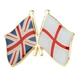 UK and England Crossed Flags Enamel Lapel Pin – 2.4 x 1.9 cm Metal Badge – Heritage and Friendship Accessory for Jackets, Hats, Backpacks, and More