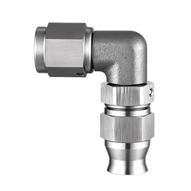 EVIL ENERGY Stainless Steel 4AN PTFE Hose End Fitting, 4AN 90 Degree Fitting for PTFE Hose Only, Silver