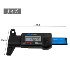 Wolfride Digital Tire Groove Depth Gauge, Tire Depth Gauge, 0-25.4 mm, Tire Depth Gauge, Groove Measurement Meter, Digital Depth Gauge, Small Size, Digital Tire Gauge, Suitable for Motorcycles and