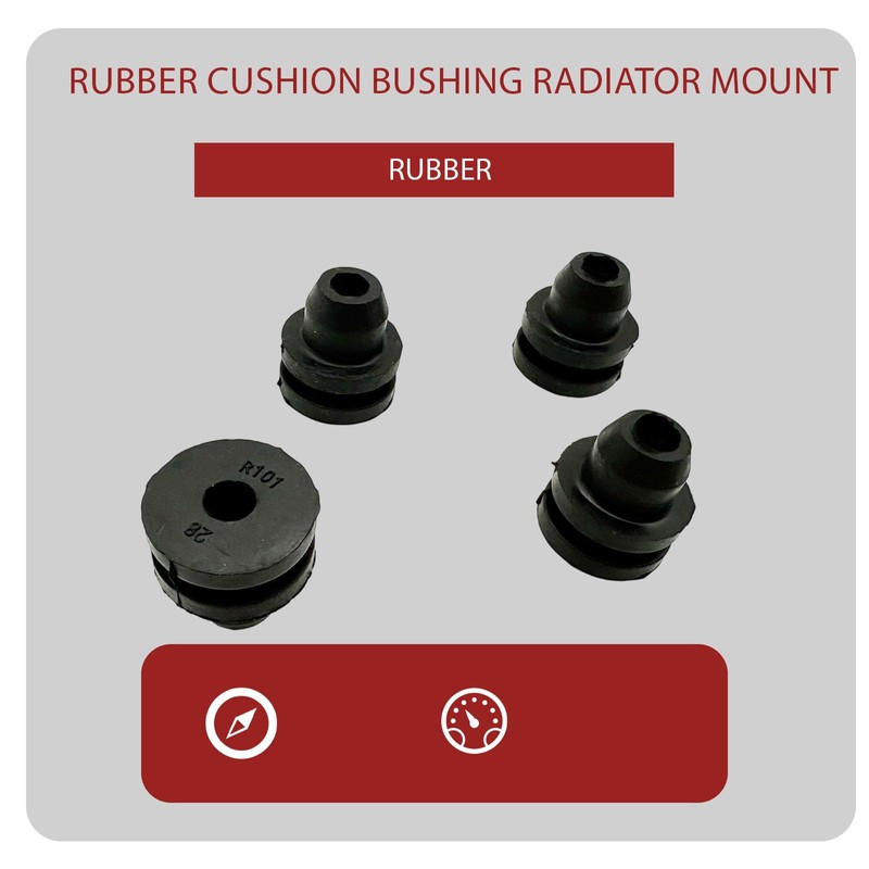 HLVEAUTO 4pcs Upper Lower Rubber Cushion Bushing Radiator Mount Insulator