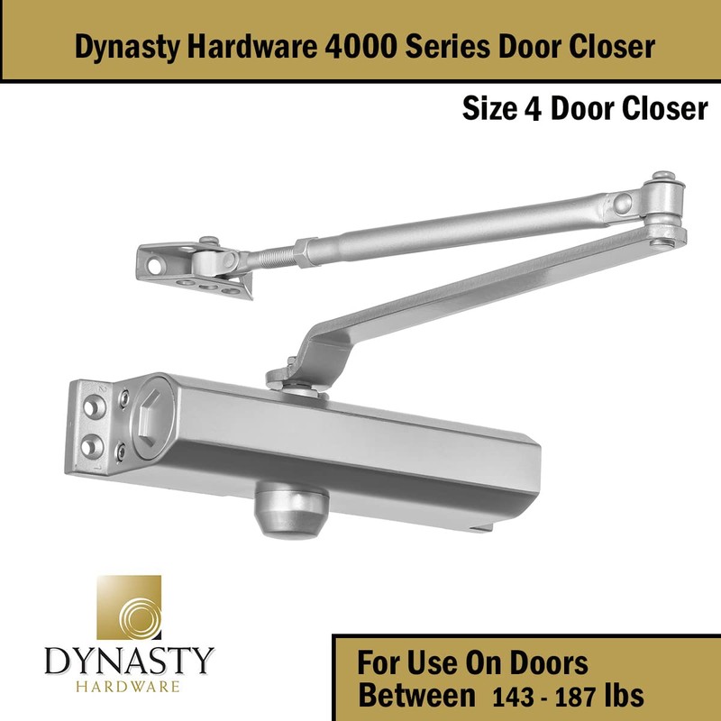Dynasty Hardware Door Closer, Commercial Hydraulic Closer, Self-Closing, Spring Size