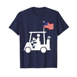 Patriotic Golf Wear USA Strong Golf Cart T-shirt T-Shirt