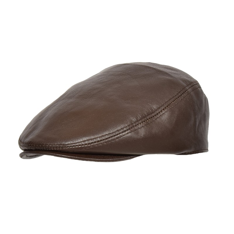 Real Leather Flat Cap Newsboy Ivy Peaked Gatsby Golf Cabbie