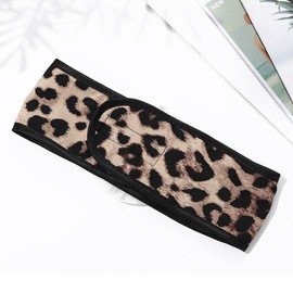 YBSHIN Boho Wide Headbands Black Leopard Yoga Running Head Wraps Stylish Vintage Head Scarfs Elastic Turban Hair Bands for Women and Girls (A- Leopard)