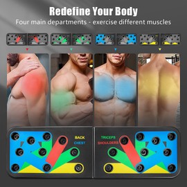 Shoze Push Up Board Foldable 14 In 1 Press Up Boards Push Up Equipment Fitness Gym Muscle Strength Perfect Push Up, Portable Exercise Equipment For Men Women Home Workouts Push Up Black