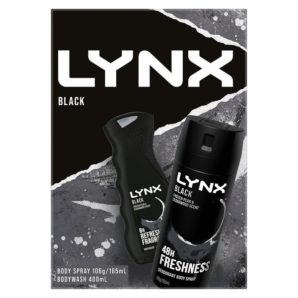 Lynx Black Duo Gift Set 2023 (Bodyspray 165ml + Bodywash 400ml)