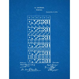 Dominoes Patent Print Blueprint (11" x 14") M12800
