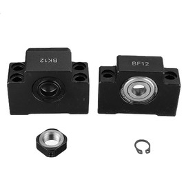 RanDal BK12 BF12 Ball Screw Supports SFU1605 SFU1610 CNC XYZ Parts - Black, Carbon Steel, Pack of 2