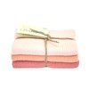 Knitted wipes in a set of 3 dusty coral combination