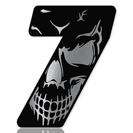 Skino EU Race Number Car Moto Vinyl Sticker Skull Black Silver Sticker Motorcycle Motocross Motorsport Racing Number Tuning 7N 257