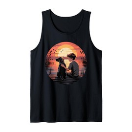 Local Boy Black Lab Marsh Scene Sunset Vintage Country Tank Top