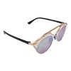 Komonee Round Sunglasses Rose Gold Frame Green Iridescent Lens Tint