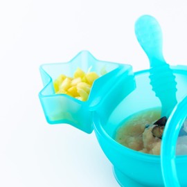 Bumkins Baby Silicone Little Dippers, Attaches to Bowls, Dishes and Plates, Sauce Cup, Holds Condiments, Dip, Puree, Toppings, Baby Led Weaning, Essential Feeding Supplies, Babies 6 Months Up, Blue